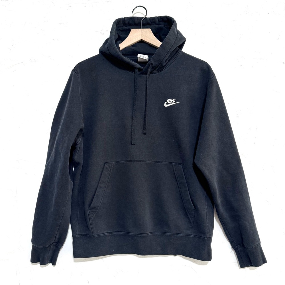 Nike Black Swoosh Hoodie Small Unisex Classic Pullover Sweatshirt